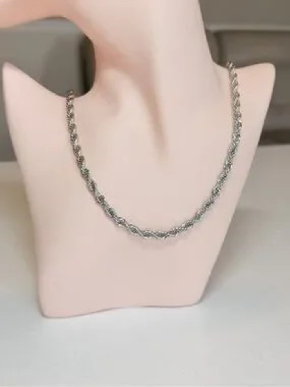 Silver Twisted Rope Necklace - Picture 5 of 9